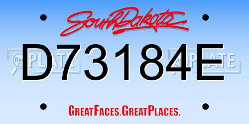 D73184E South Dakota License Plate