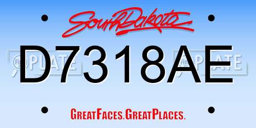 D7318AE South Dakota License Plate