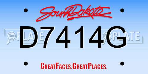 D7414G South Dakota License Plate