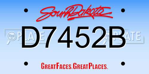 D7452B South Dakota License Plate