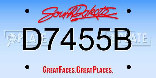D7455B South Dakota License Plate
