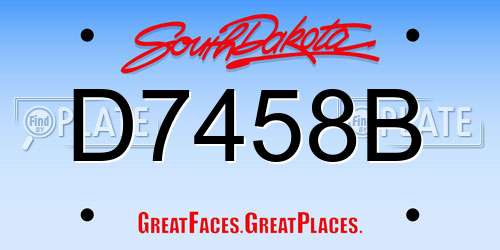 D7458B South Dakota License Plate