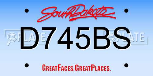 D745BS South Dakota License Plate