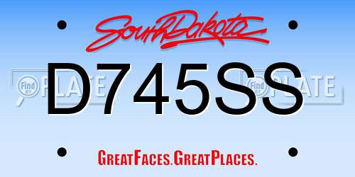 D745SS South Dakota License Plate
