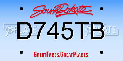 D745TB South Dakota License Plate