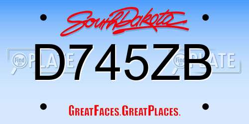 D745ZB South Dakota License Plate