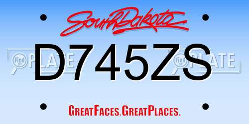 D745ZS South Dakota License Plate