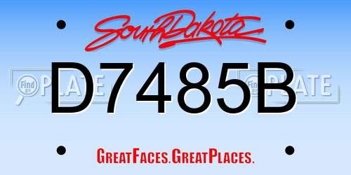 D7485B South Dakota License Plate
