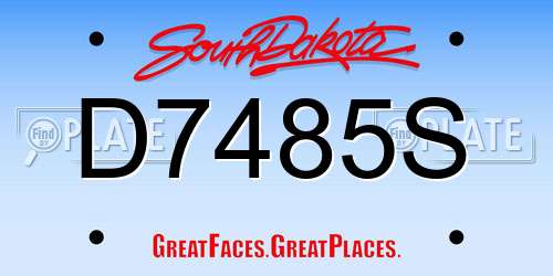D7485S South Dakota License Plate