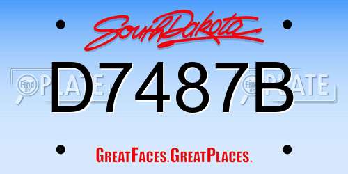 D7487B South Dakota License Plate