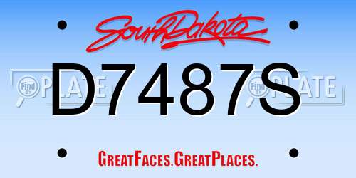 D7487S South Dakota License Plate