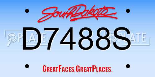 D7488S South Dakota License Plate