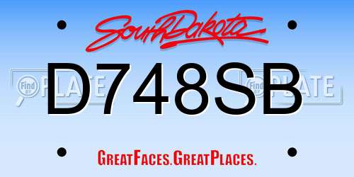 D748SB South Dakota License Plate