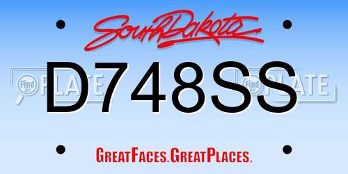 D748SS South Dakota License Plate