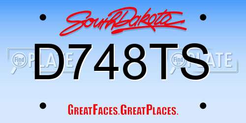 D748TS South Dakota License Plate