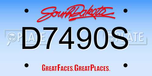 D7490S South Dakota License Plate