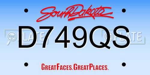 D749QS South Dakota License Plate