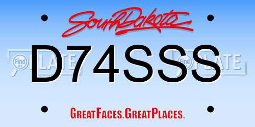 D74SSS South Dakota License Plate