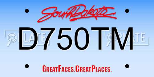 D750TM South Dakota License Plate