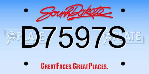D7597S South Dakota License Plate