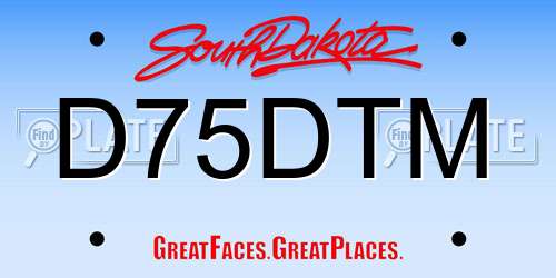 D75DTM South Dakota License Plate