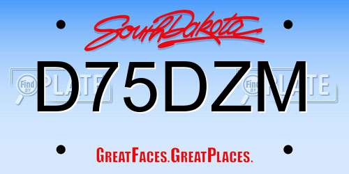 D75DZM South Dakota License Plate