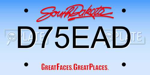 D75EAD South Dakota License Plate