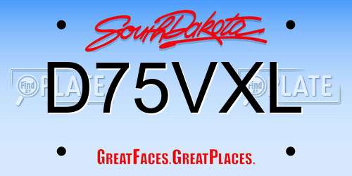 D75VXL South Dakota License Plate