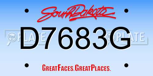 D7683G South Dakota License Plate