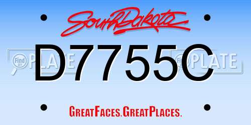 D7755C South Dakota License Plate