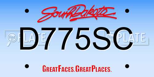 D775SC South Dakota License Plate