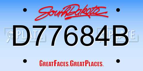 D77684B South Dakota License Plate