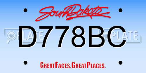 D778BC South Dakota License Plate