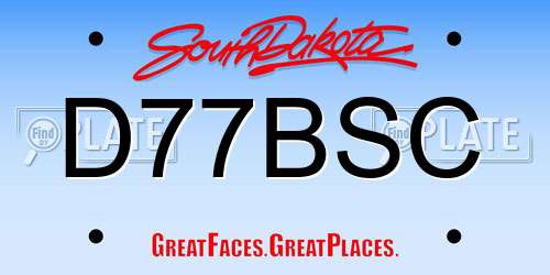 D77BSC South Dakota License Plate