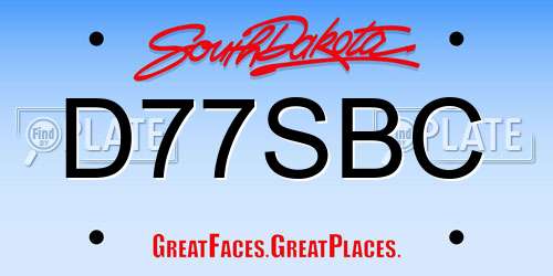 D77SBC South Dakota License Plate