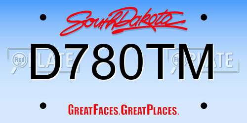 D780TM South Dakota License Plate