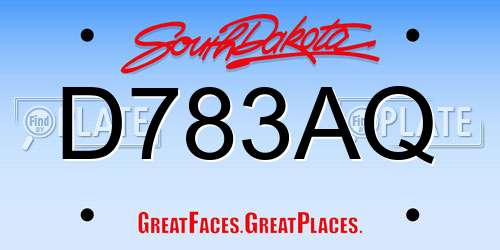 D783AQ South Dakota License Plate