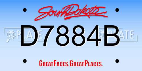 D7884B South Dakota License Plate