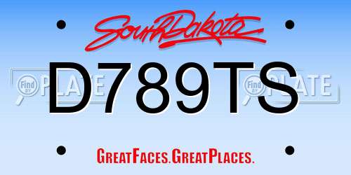 D789TS South Dakota License Plate