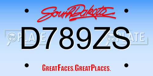 D789ZS South Dakota License Plate