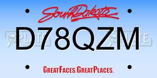 D78QZM South Dakota License Plate