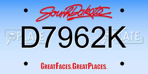 D7962K South Dakota License Plate