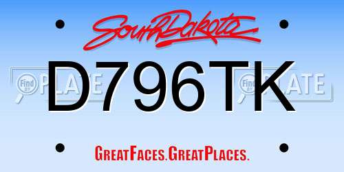 D796TK South Dakota License Plate