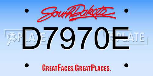 D7970E South Dakota License Plate