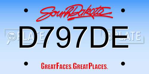 D797DE South Dakota License Plate