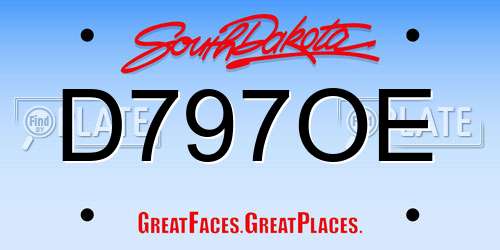 D797OE South Dakota License Plate