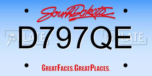 D797QE South Dakota License Plate