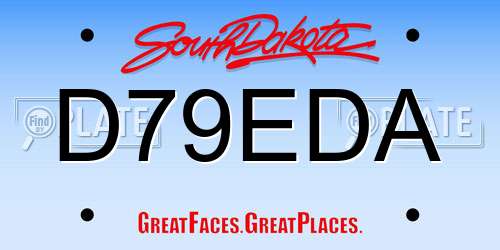 D79EDA South Dakota License Plate