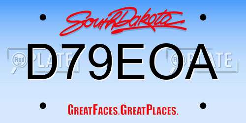 D79EOA South Dakota License Plate