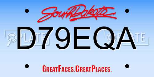 D79EQA South Dakota License Plate